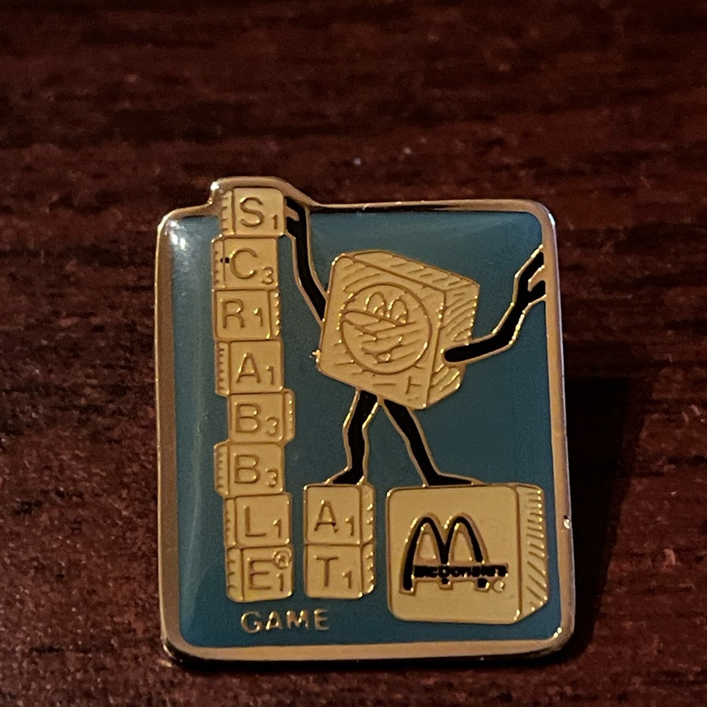 Vintage‎ McDonald’s Scrabble Board Game Employee Lapel Hat Pin